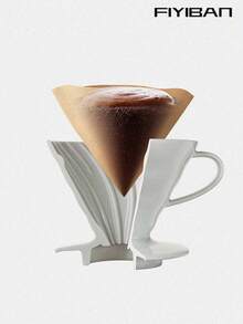 FIYIBAN 40pcs/100pcs Coffee Filter, V-Shaped Coffee Filter Paper, Unbleached Natural Paper Filter, Disposable Coffee Tea Filters For Pour Over And Drip Coffee Maker