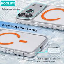 1 Peça Capa de Telefone com Adsorção Magnética Koolife Compatível com iPhone 17 Pro Max, Carregamento Magnético, Proteção de Corpo Inteiro, Transparente Ultra Fina, com Película de Lente, Compatível com iPhone 17 Pro Max/ 17/ 17 Pro/ 17 Air