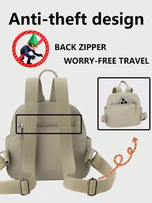 Ba lô nylon nhiều lớp chống trộm, ví nữ, túi thời trang đa năng hàng ngày, túi du lịch nhẹ nhiều ngăn, ba lô tối giản dung tích lớn, ba lô tiện dụng, phù hợp cho học sinh, y tá, giáo viên, chuyên gia kinh doanh, du lịch, đi làm, mua sắm, văn phòng, hẹn hò, leo núi, đào tạo, công việc, quà sinh nhật, quà ngày lễ, ba lô - Nhiều màu - Xem 8