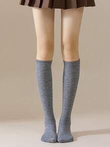 1 Pair Children's Solid Color Knee-High Socks, Girls' Dance Performance Leg Warmers, Boys' Casual Versatile Sports Socks, Suitable For 9-16 Years Old Boys And Girls - Multicolor - View 14