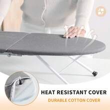 Tabla de Planchar Plegable,Ironing Board con Marco Hierro Funda,para Usar sobre la Mesa o la Cama,algodón Acolchada Resistente a Las Quemaduras Lavable, Duradera - 1 - Ver 7