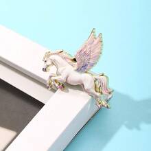 白色骏马珐琅胸针 时尚装饰胸针 衣领徽章 包饰 珠宝礼品