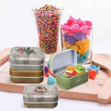 Caja Para Joyas Pequea Vintage De Hojalata Con Tapa, Organizador Compacto Para Baratijas, Almacenamiento Para Accesorios y Hogar, Set De 8 Unidades Variadas - colores surtidos - Ver 9