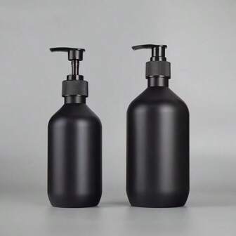 1pc Matte Black PET Soap Dispenser Soap Dispenser,Countertop Lotion Bottle With Pump,Bathroom Lotion Liquid Soap Dispenser,Hand Soap Container,Bathroom Countertop Pump Dispenser,Refillable Shampoo Shower Gel Conditioner Empty Bottle,Bathroom Accessories,