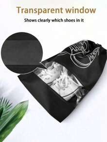 Portable Shoe Bag, Dust-Proof Shoe Storage Bag, Universal Travel Shoe Bag For Men And Women, Drawstring Shoe Pouch, Storage Cloth Bag (Random Color) - Multicolor - View 7