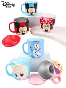 1pc Disney Mickey 3D Shaped Stainless Steel Tumbler With Lid, Spill-Proof, Heat-Resistant, Detachable 316 Stainless Steel Inner Liner, Suitable For Milk, Coffee, Juice, Mouthwash, Cute Cartoon Embossed Water Cup, Durable, Reusable, Great For Parties, Birthdays, Weddings, Holidays, Kids Tableware, Student Water Bottle, Parent-Child Cup - Multicolor - View 3