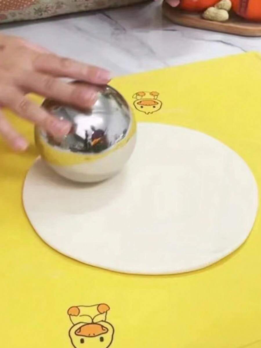 不锈钢饺子擀面杖，米色擀面杖，新型家用压力擀面工具，多功能球