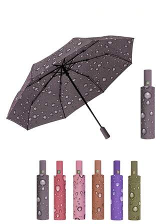 38英寸紧凑型防风自动旅行伞，便携加固伞骨，晴雨两用