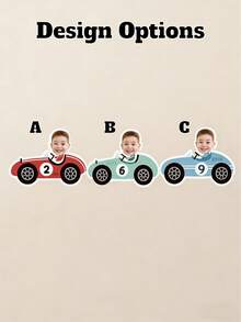 10/25/50/100个个性化赛车照片纸杯蛋糕装饰，人脸纸杯蛋糕装饰，男孩定制赛车纸杯蛋糕装饰，赛车男孩生日派对装饰，趣味装饰