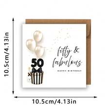 50th Birthday Card | 50 And Fabulous | Black And White | Fiftieth Birthday | Milestone Cards | Greetings Cards - Multicolor - View 3