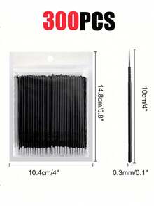 500pcs Disposable Micro Eyelash Brushes, One-Time Use Eyelash Wands For Eyelash Extension, Nail Polish, Lip Makeup, Black - Black - View 10