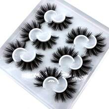 ELAE 6 Pairs Fluffy False Eyelashes Natural Faux Mink Strip 3D Lashes Pack 69/1000 - 白色 - 查看 3