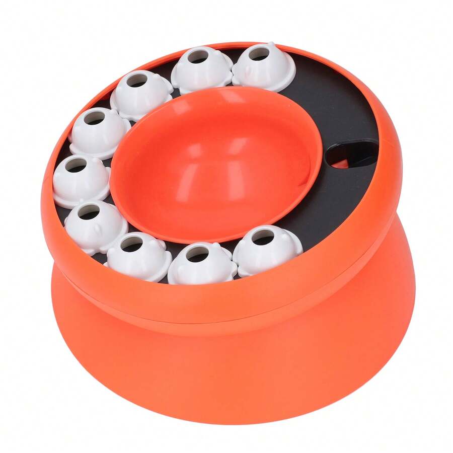 Interactive Slow Feeder For Cats - Brain-Stimulating Entertainment - Promotes Healthy Eating Habits And Weight Control - Orange - 200ml - View 1