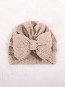 1 chiếc mũ trùm đầu cho bé sơ sinh 3 tháng-2 tuổi, co giãn, có nơ lớn, kiểu mũ bệnh viện, chất liệu mềm mại, màu trơn, có họa tiết, dành cho bé gái. - 1PC - Xem 7