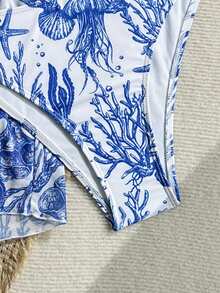 2026 New European & American Sexy, Fashionable, Fresh Printed Beach, Casual, Party, Swimsuit Set For Women - Multicolor - View 5