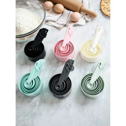 10件套量杯量勺套装，可叠放式量具，烹饪烘焙厨房配件