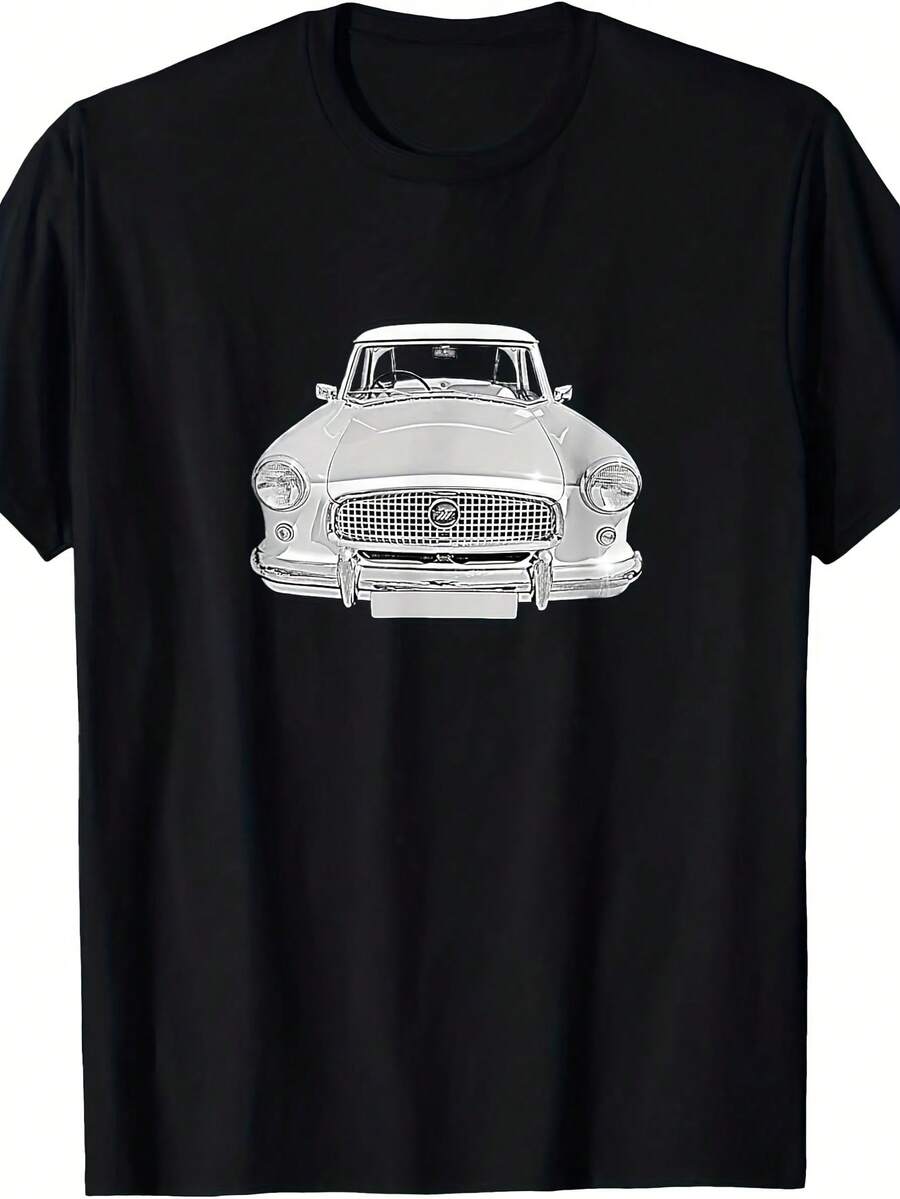 Camiseta de coche clásico Nash Metropolitan 1 pieza Camiseta con estampado de letras de dibujos animados, 220g de algodón puro pesado 100% Camiseta gráfica unisex - Camiseta de algodón suave para uso diario con diseño de impresión genial para hombres y mujeres. - Negro 16 - Ver 1