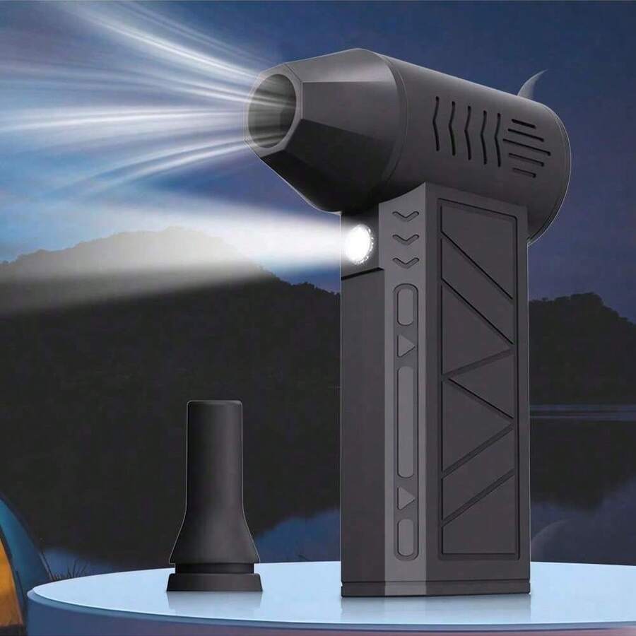 便攜式強力渦輪迷你風扇 手持式除塵吹風機 110,000 RPM 高速暴風級風力，適用於除塵、居家清潔、吹雪、生火、炭火助燃、戶外點火及其他戶外任務，亦可用於電腦機殼內部除塵、冬季汽車除雪、庭院落葉清理、洗車烘乾，無線吹風使用，居家必備冬季除塵工具