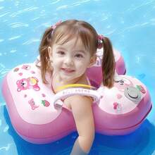 Pool Float, Inflatable Swim Ring, Foldable Floatie Device, Lightweight Safety Design, 11.81x8.66x1.18 Inches Comfortable Support Feature, Beach Swimming - B - Ver 5