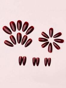 Intense Wine Red + Mirror-Like Glossy Finish! Chic And Luxurious "Queen Nails", Commanding Attention Wherever You Go With The Exquisite Aura - Burgundy - View 2