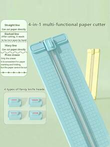 1pc A3/A4 Portable Paper Trimmer, Easy-To-Use Precision Cutting Tool For School, Home And Office - Durable Plastic Material