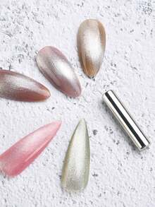 مجموعة من قطعتين، رأس على شكل Y + مغناطيس، قلم فني أظافر مغناطيسي متعدد الوظائف على شكل Y لتأثير عين القطة 3D، غراء عين القطة المغناطيسي، مخصص لصالون الأظافر، DIY فن أظافر عين القطة، مغناطيس قوي جدًا، استخدامات متعددة / تشغيل سهل - فضي - مشاهدة 6