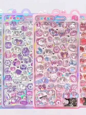 High-Appearation-Level Second-Generation Cartoon 3D Stereoscopic Relief Hollow Stickers, Cute Reward Stereoscopic Stickers