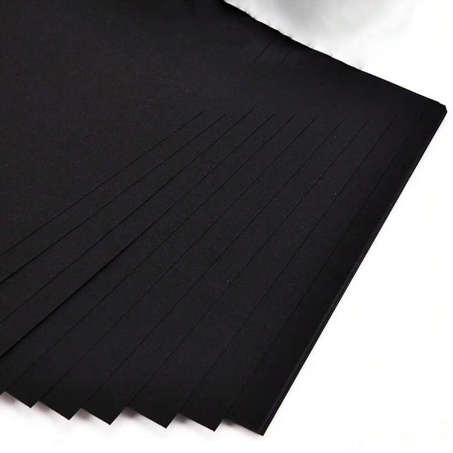 A4 Black Paper 200GSM, 20 Sheets Thick Dark Black Paper Card For Chalkboard, Scrapbook, Greetings, Invitations, Postcards, Index Cards, And Notecards. - Yaxin Black - 200g - View 1