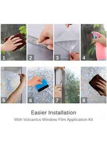 1/Roll 3D Window Privacy Film, Static Clings Vinyl Window Film Sun Blocking, Privacy Sticker For Glass Door - Multicolor - View 8