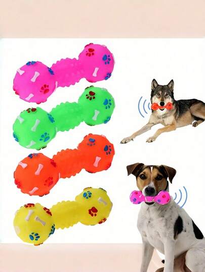 1pc/2pcs/3pcs Interactive Rattle Dog Toys - Durable Rubber Material, Suitable For Small Dogs Chewing, Promote Dental Health, Assist Training. Random Color Shipped. Valentine's Day Pet Gift.