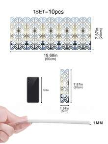 Bộ 10 miếng dán tường gương hình tuyến tính trang nhã - 5x20cm, màu bạc, vàng, đen, chất liệu acrylic, có lớp keo tự dính, thích hợp trang trí nhà cửa, phòng ngủ, tường nhà, phòng tắm. Gương họa tiết tinh xảo dùng cho viền góc, đường viền tường nhấn, các dự án cải tạo DIY, lắp đặt không cần khoan, dán trực tiếp, bề mặt phản chiếu, phong cách phục hưng ốp tường châu Âu, trang trí hình học tối giản, bộ dụng cụ chi tiết kiến trúc. - Nhiều màu - Xem 21