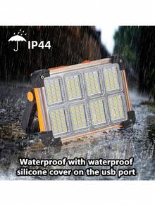 144 LED Super Bright Portable 180° Adjustable LED Floodlight, Solar & USB Rechargeable Battery, Outdoor Sports Hiking Camping Light Accessory, Solar & USB Rechargeable Super Bright Portable LED Floodlight, IP44 Waterproof 4 Modes Indoor Outdoor Lighting Flashlight, Suitable For Outdoor Garden Spotlight - Multicolor - View 5