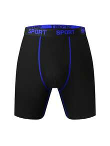 10pcs/Pack Men's Stretchy Long Boxer Briefs | Polyester & Spandex Blended Knit Fabric, Elastic Fiber Enhanced Elasticity - Breathable & Soft, Activewear Fit