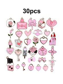 Kit de fabrication de porte-clés pour la Saint-Valentin, comprend des pendentifs, un fermoir de porte-clés, une chaîne d'extension, des anneaux à ressort et des pinces à bijoux. Kit créatif de fabrication de breloques de sac et d'artisanat de bijoux, idéal pour les cadeaux de la Saint-Valentin - Kit de fabrication de porte-clés DIY - Voir 17