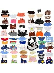 17CM/6.69in Plush Doll Clothes, Cute Playtime & Display Accessories (Doll Not Included), Suitable Gift For Children 3+ Years Old, Doll Accessories, Doll Clothes, Doll Outfit, Fashion Doll Shoes, Doll Wardrobe Essentials, Playtime Accessories, Doll Fashion, Soft Fabric Clothing, Handmade Feel, Mini Outfit Set, Doll Collector, Young Collector - Multiple Styles - View 9