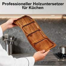 Rosewood Compartment Fruit Tray, Round Wooden Serving Platter, Solid Wood Dessert Plate, Multi-Functional Snack Tableware, Washable And Displayable Food Plate For Coffee, Tea, Cake, Cheese, Bread, Home And Kitchen Decor - Ideal For Gifts, Parties, Gatherings, Halloween, Christmas - Ginger - View 10