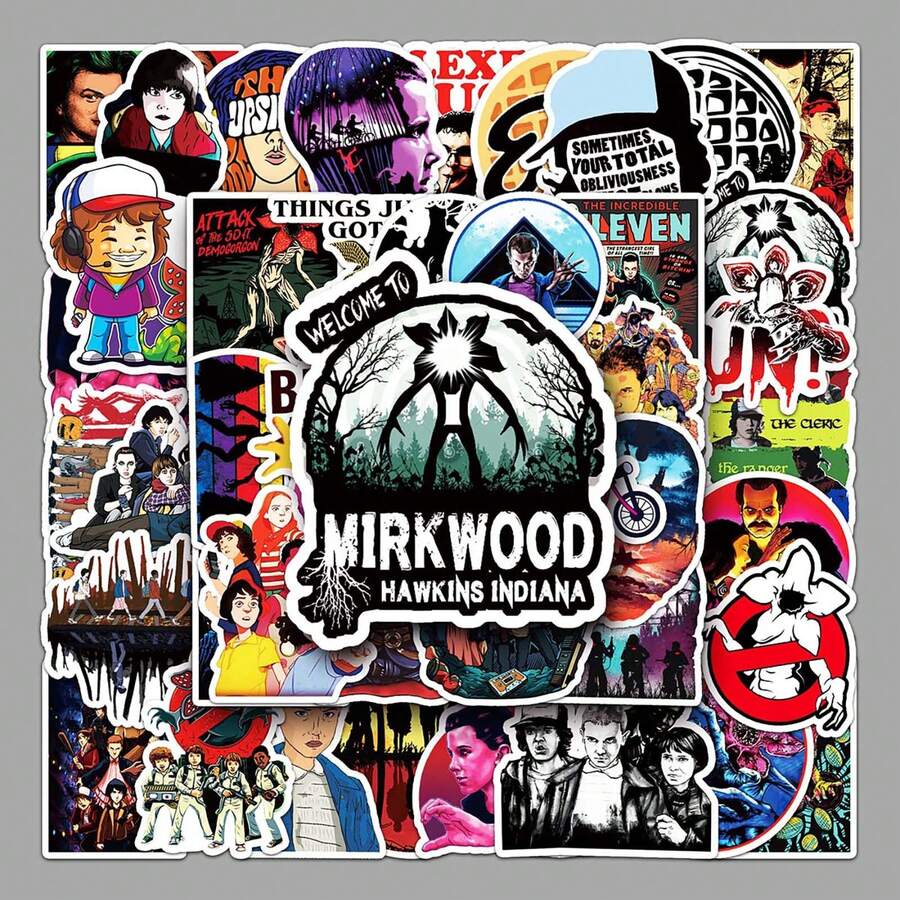 51pcs/Set TV Series Theme Cross-Border Graffiti Stickers, Suitable For Decorating Luggage, Laptops, Motorcycles, Cars, New Year Gifts, Valentine's Day Gifts, Easter Gifts - Multicolor - View 1