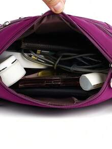 Women's Crossbody Bag, New One Shoulder Bag, Women's Casual Backpack, Middle-Aged Mother Bag, New Large Capacity Bag, Fabric Handbag, Shoulder Design, Large Capacity, Suitable For Daily Use, Commuting, Travel And Tourism - Multicolor - View 9