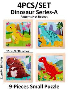 1/4/8/12/24/40片装儿童9片木制拼图玩具，完美的圣诞礼物，儿童拼图，幼儿园早教教具，适合所有年龄段自闭症儿童，理想的节日礼物