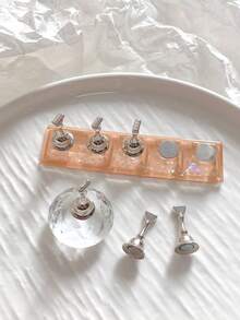 亚克力极光彩虹色矩形钻石形状美甲展示架，树脂水晶珠水钻复古韩国花朵激光 DIY 家居和户外女士母亲姐妹妻子女友婚礼美甲沙龙美容情人节使用