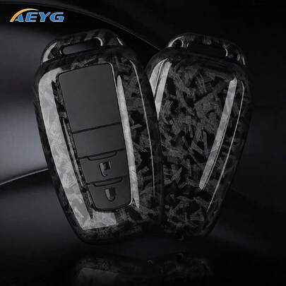 Vỏ chìa khóa xe hơi bằng sợi carbon ABS kèm móc khóa, phù hợp với các dòng xe Prius, Camry, Corolla, C-HR, RAV4, Land Cruiser, Prado và các mẫu xe khác.