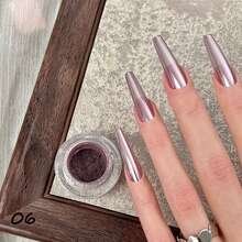 1 件装全息铬粉，闪亮亮片美甲粉，配双头眼影刷，适合美甲装饰