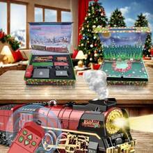 360H Christmas Train Gift Box: Remote Control Steam Toy With Lights, Sound & Fancy Tracks - Ideal For Toddlers & Kids 3 +, Holiday Present,  Materials, Sturdy Construction, Family Fun - 630B-1 - View 2