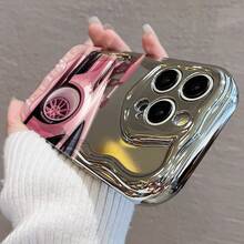 カワイイピンクスポーツカーデザイン 電鍍防摔スマホケース for  17promax,16pro,15plus/14/13/12/11 スタイリッシュな外観 高強度衝撃吸収 機能的でファッション性豊富 携帯の損傷防止に最適 使い心地良好 保護と装飾を兼ね - シルバー - チェックする 3