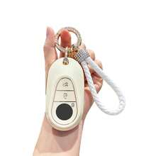 For Mercedes Benz Key Fob Cover, Key Case Shell Compatible With 2020-2022 Mercedes Benz S-Class G-Class E-Class Smart Key Protector - White - View 3