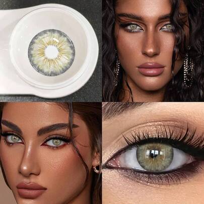 1 Pair Of Natural Color Soft Contact Lenses, Yearly Replacement, 14.5mm Diameter, Suitable For Dating Or Daily Wear, Comfortable And Natural Cosmetic Contact Lenses