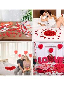 150pcs/30pcs Valentine's Day Red Felt Heart Pieces - Romantic Red Felt Decor, Gift Filler Heart, Festive Atmosphere Decor Scattering Hearts, Tabletop Centerpiece Decoration Suitable For Weddings, Parties And Cozy Home Decor - Multicolor - View 3