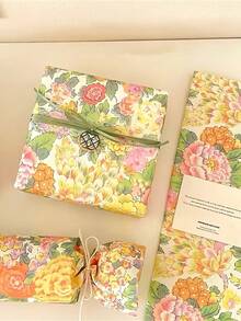 40pcs Haitang Flower Sleepless French Vintage Haitang Flower Kraft Paper High Quality Gift Packaging Paper Flower Gift Paper DIY - Multicolor - View 1