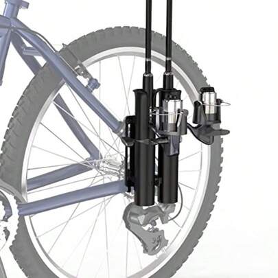 Fishing Rod Holder Secures Fishing Pole To Bicycle 2 Tubes Rod Holder Holds 2 Rods Easy To Mount Rod Rack For Bicycle Fishing