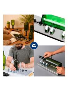 Cortadora De Botellas De Vidrio Con Hoja Ajustable con Kit Completo.  Ideal Para Manualidades. Bluelander - Plateado - Ver 6